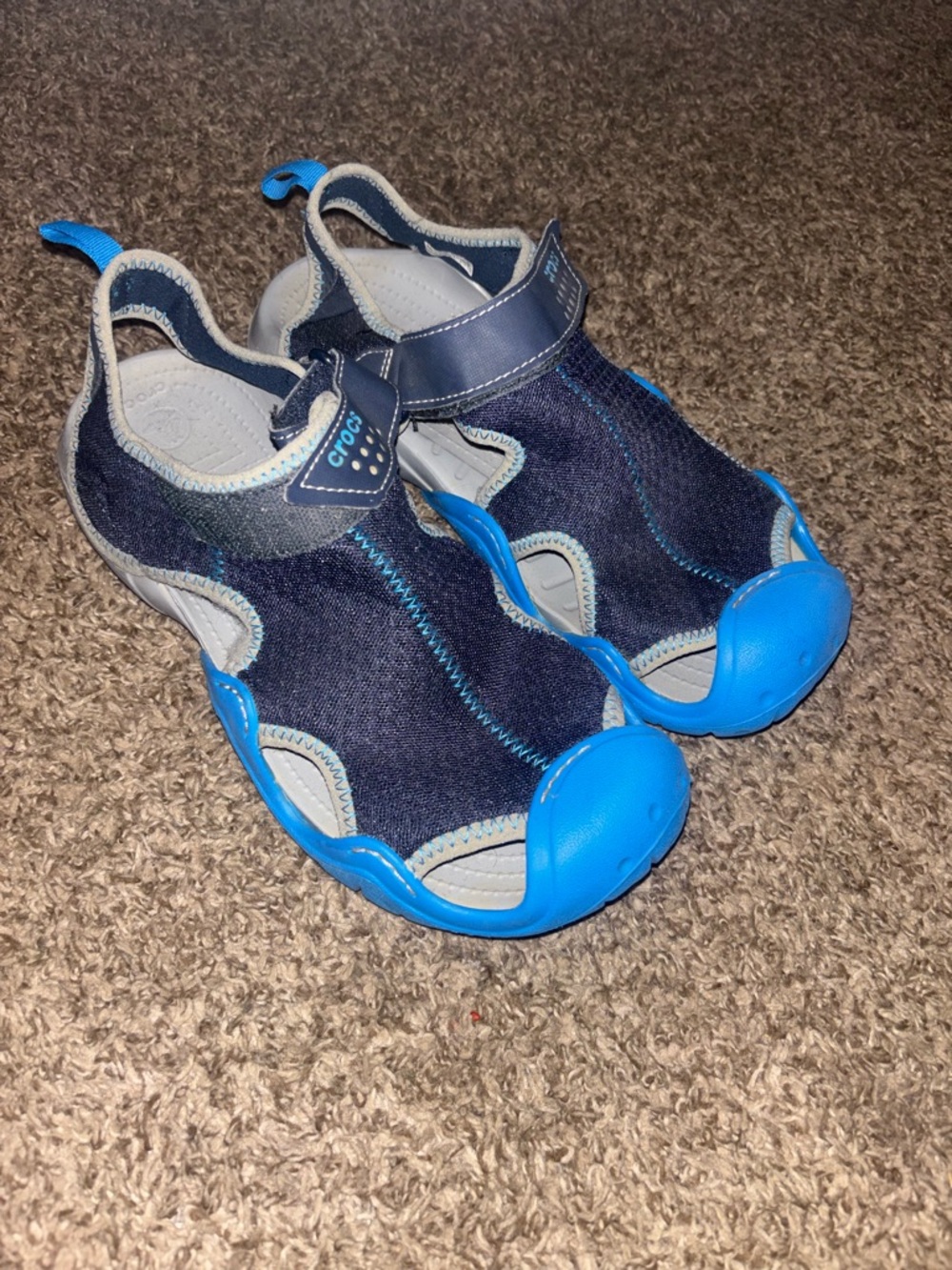 CROCS Navy and Bright Blue men’s ' Slip-On Water Shoes